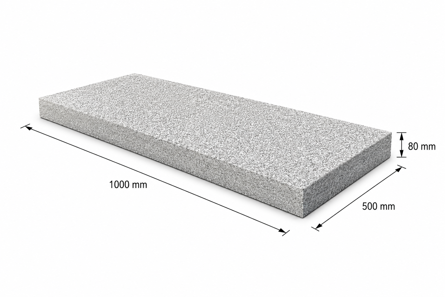 Sillutusplaat, hall graniit 1000×500×80