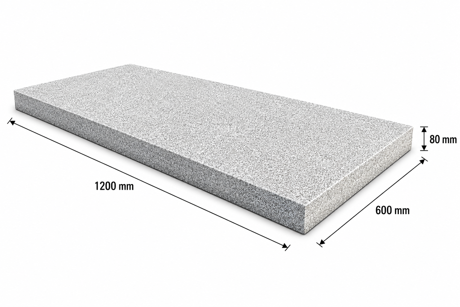 Sillutusplaat, hall graniit 1200×600×80