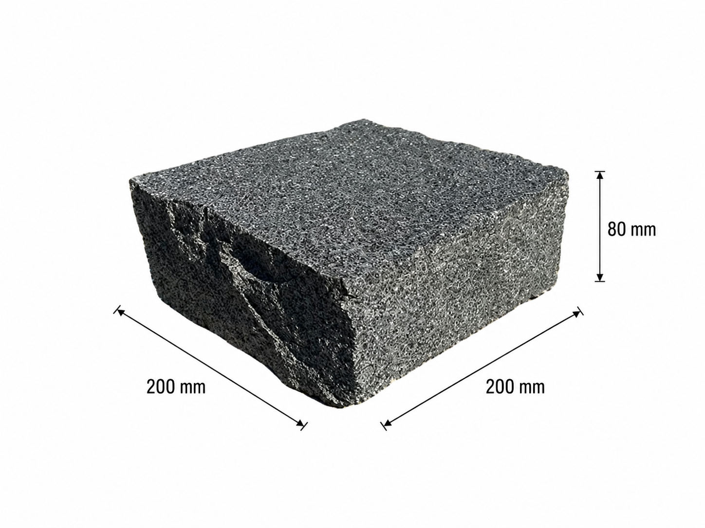 Sillutuskivi, tumehall graniit 200×200×80