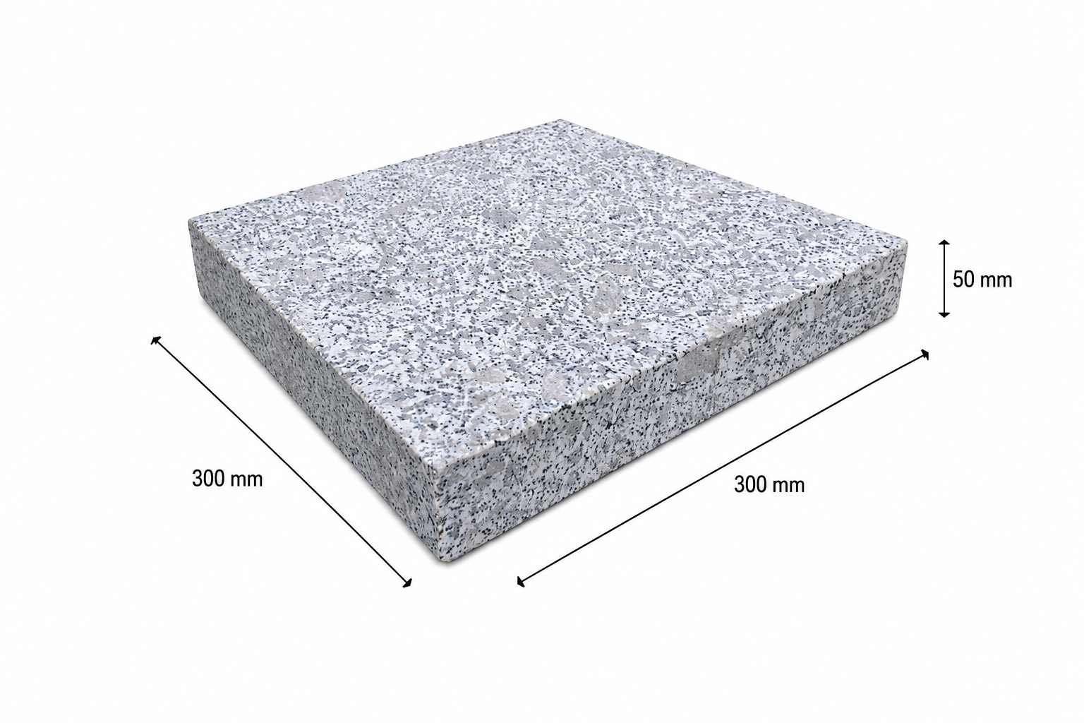 Sillutusplaat, hall graniit 300×300×50