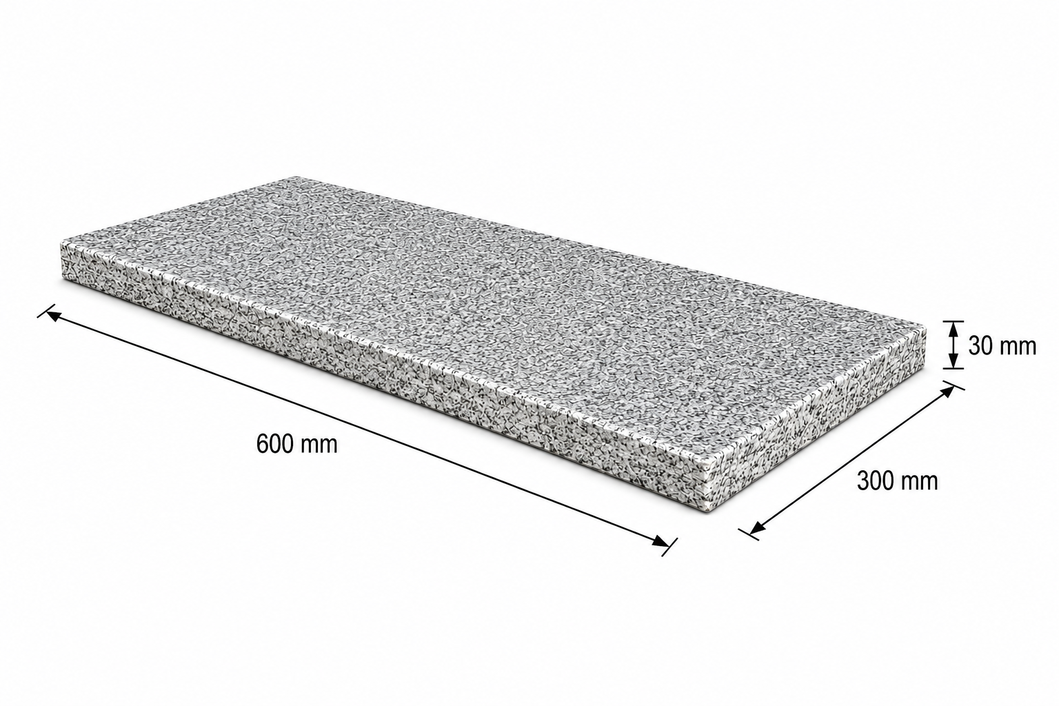 Sillutusplaat, hall graniit 600x300x30