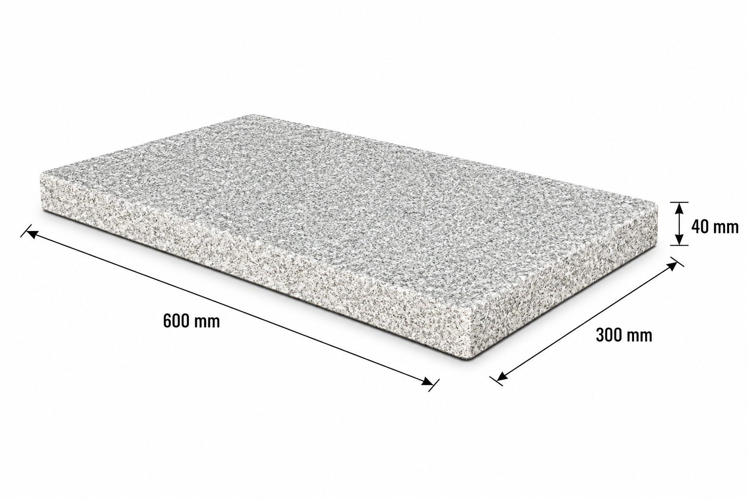 Sillutusplaat, hall graniit 600x300x40