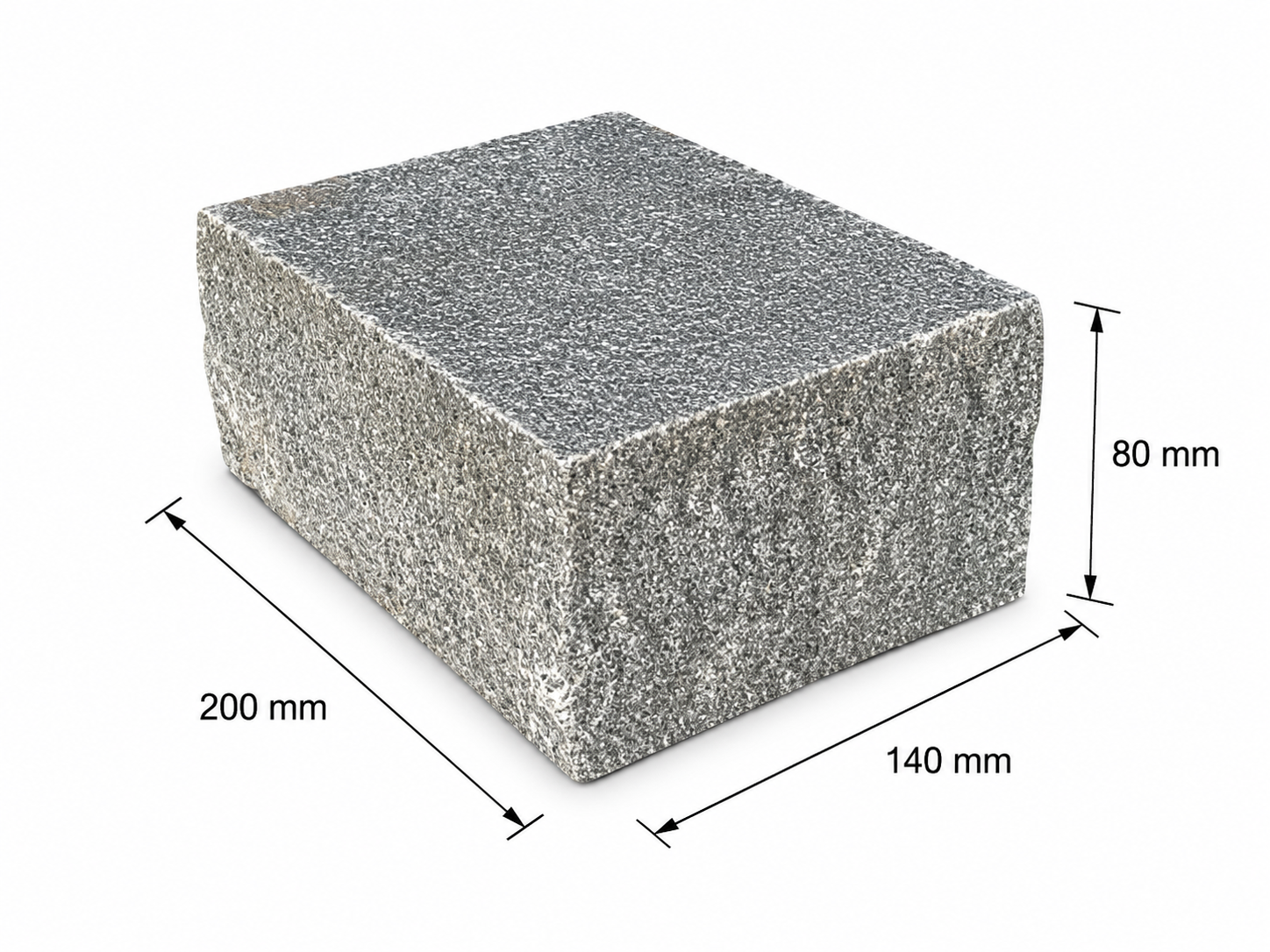Sillutuskivi, tumehall graniit 200×140×80